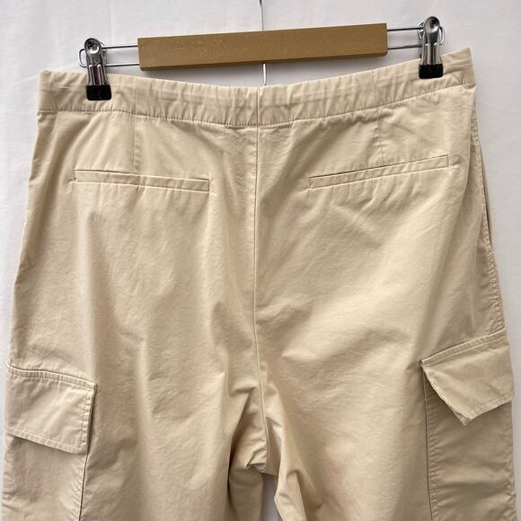 Zara Cargo Parachute High Rise Barrel Balloon Pants Cream Women's Size Large - Picture 6 of 16